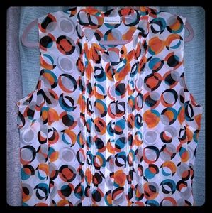 $$Orange, White, Black Liz Claiborne Sleeveless Top$$